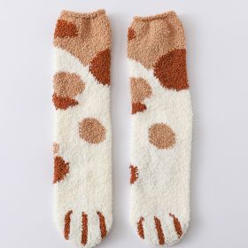 House floor socks (Option: Khaki dots-3pc)