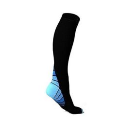 Sports Fitness Camouflage Gradient Football Socks Elastic Socks (Option: Blue-L  XL-A pair)