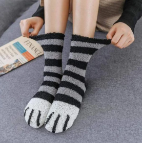 House floor socks (Option: Black stripe-1pc)