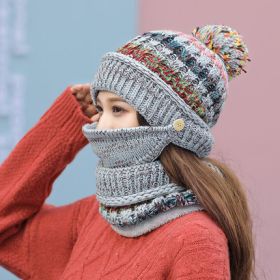 Korean winter knitted hat (Color: Grey)