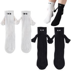 Men's And Women's Fashion Simple Magnet Socks (Option: Black White-2Pairs)