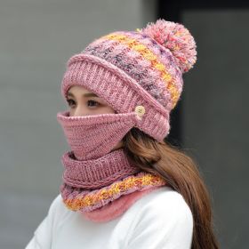 Korean winter knitted hat (Color: Pink)