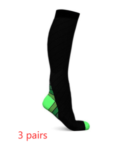 Sports Fitness Camouflage Gradient Football Socks Elastic Socks (Option: Green-L  XL-3pairs)