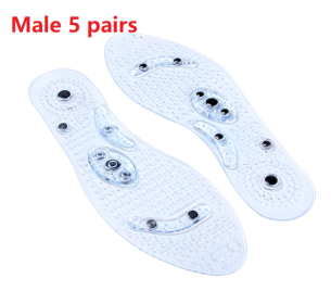 Magnet Magnetic Plus Elastomer Transparent Silicone Massage Insole Health Massage Insole Magnetic Therapy Anti-fatigue (Option: Male 5 pairs)