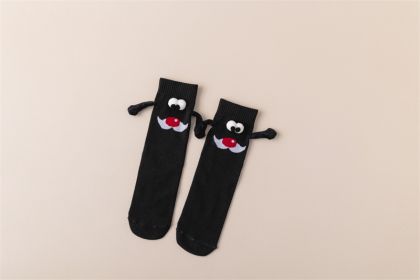 Couple Magnetic Handle Cute Hand Socks Christmas (Option: Red Nose Black-Free Size-1pair)