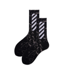 Sports socks (Option: Black white)