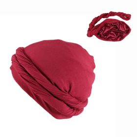 Men's Fashionable New Headband Hat (Option: Wine Red-M)