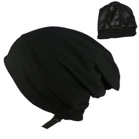 Spring And Autumn Adjustable Men's Satin Lined Hood (Option: Black-Adjustable)