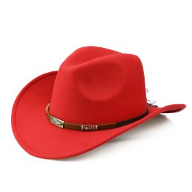 Fashion Personality Hot Selling Woolen Denim Hat (Option: Red-56to58cm)