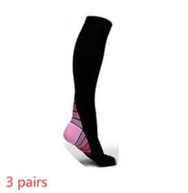 Sports Fitness Camouflage Gradient Football Socks Elastic Socks (Option: Pink-S  M-3pairs)