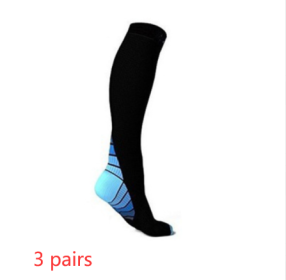 Sports Fitness Camouflage Gradient Football Socks Elastic Socks (Option: Blue-L  XL-3pairs)