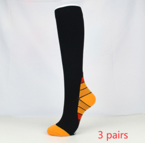 Sports Fitness Camouflage Gradient Football Socks Elastic Socks (Option: Orange-S  M-3pairs)