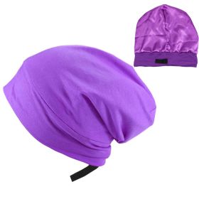 Spring And Autumn Adjustable Men's Satin Lined Hood (Option: Light purple-Adjustable)